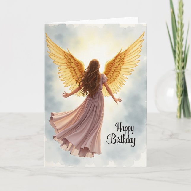 Carte d'anniversaire angélique joyeuse (Devant)
