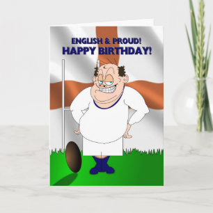 Carte d'anniversaire anglaise et fière de rugby
