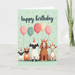 Carte d'anniversaire animal à pois