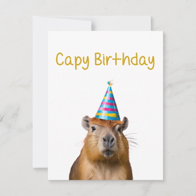 Carte d'anniversaire animal de mignonne Capybara (Devant)