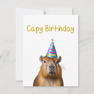 Carte d'anniversaire animal de mignonne Capybara