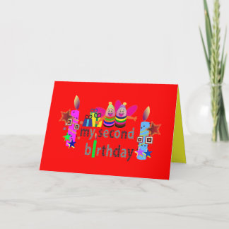 Carte d'anniversaire animal : deuxième anniversair