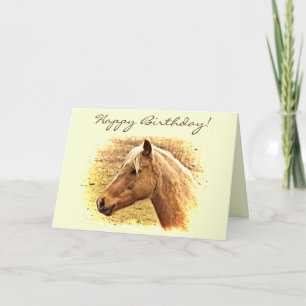 Carte d'anniversaire animale de cheval Brown