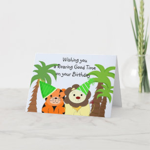Carte d'anniversaire Animaux de la Jungle