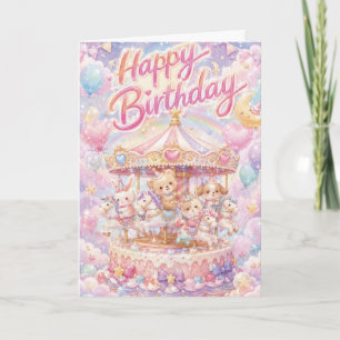Carte d'anniversaire Animaux Gâteau d'anniversaire