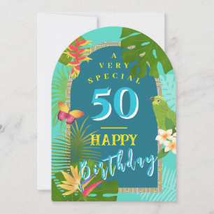 Carte d'anniversaire annuelle de paradis tropical 