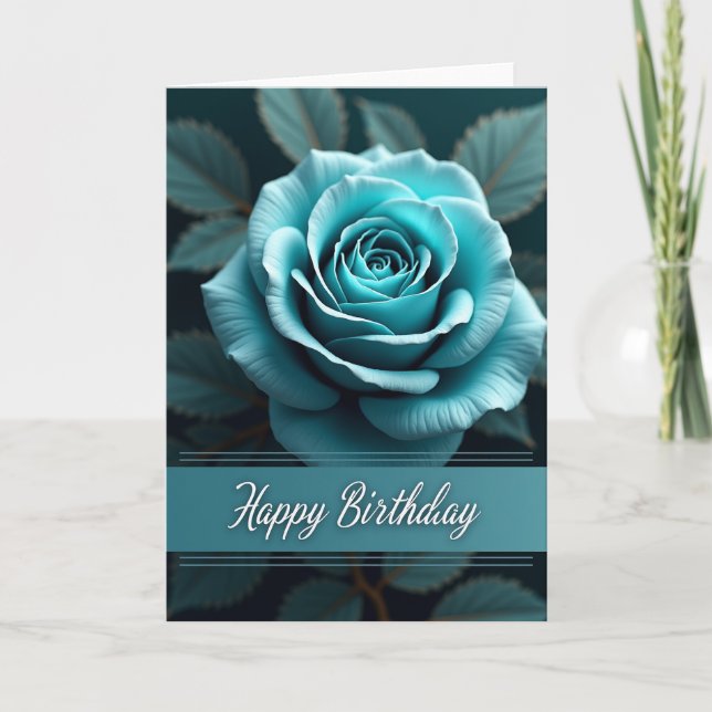 Carte d'anniversaire Aqua Bloom (Devant)