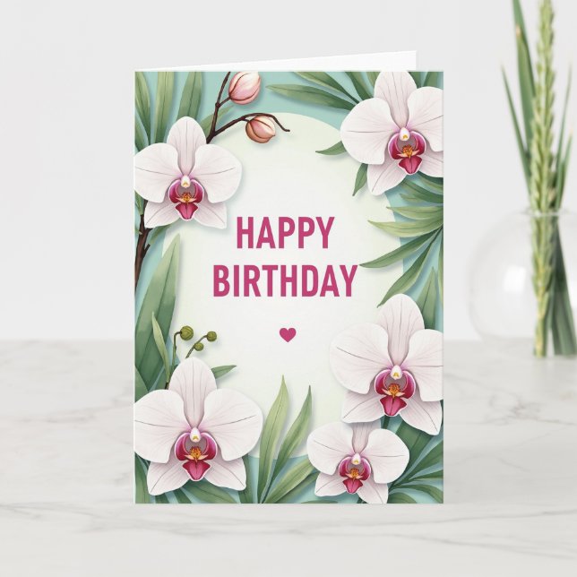 Carte d'anniversaire Aqua Blossom (Devant)