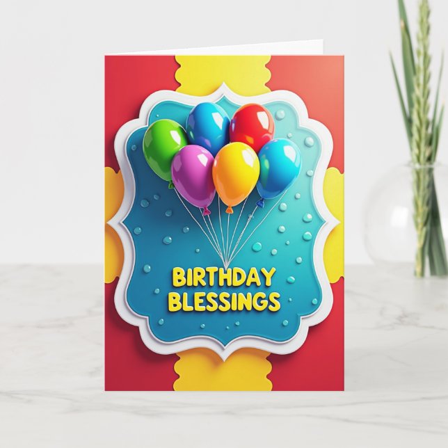 Carte d'anniversaire Aqua Frame (Devant)