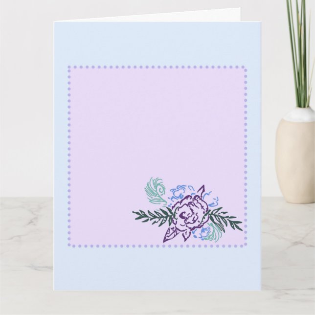 Carte d'anniversaire Aqua Paon Rose (Devant)