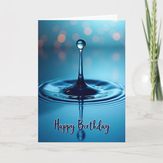 Carte d'anniversaire Aqua Ripple (Devant)