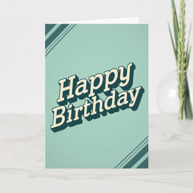 Carte d'anniversaire Aqua Vintage (Devant)