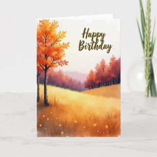 Carte d'anniversaire Aquarelle d'Automne