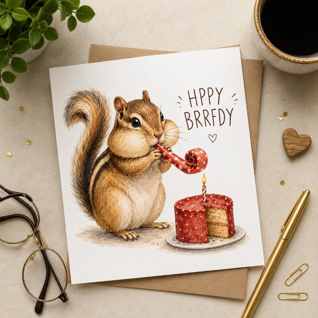 Carte d'anniversaire aquarelle de tamia mignon (Créateur téléchargé)