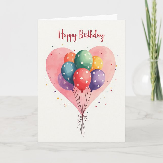 Carte d'anniversaire aquarelle festive (Devant)