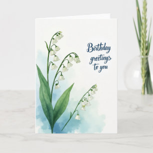 Carte d'anniversaire aquarelle fleurie sereine