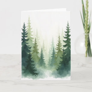 Carte d'anniversaire aquarelle Forêt