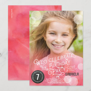 Carte d'anniversaire aquarelle Invitations Fille