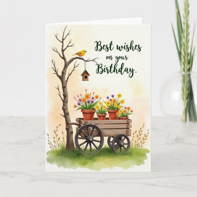 Carte d'anniversaire aquarelle joyeuse (Devant)