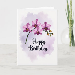 Carte d'anniversaire aquarelle lavande