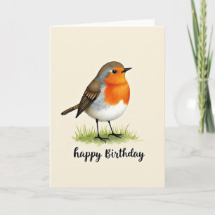 Carte d'anniversaire aquarelle oiseau joyeux