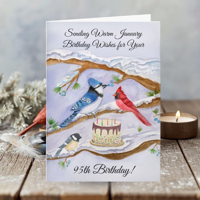 Carte d'anniversaire aquarelle pour oiseaux de jar (Créateur téléchargé)