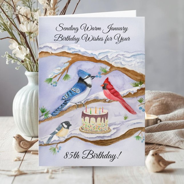 Carte d'anniversaire aquarelle pour oiseaux de jar (Créateur téléchargé)