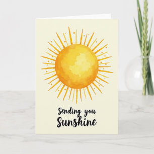 Carte d'anniversaire aquarelle soleil joyeuse