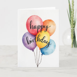 Carte d'anniversaire aquarelle vibrante