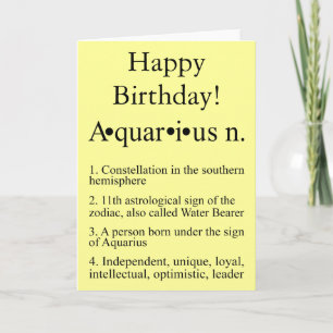 Carte d'anniversaire Aquarius Zodiac