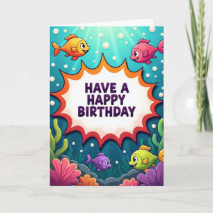 Carte d'anniversaire aquatique vibrante