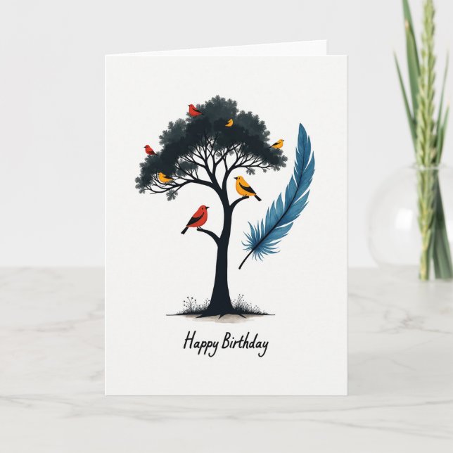 Carte d'anniversaire Arbre Artistique (Devant)