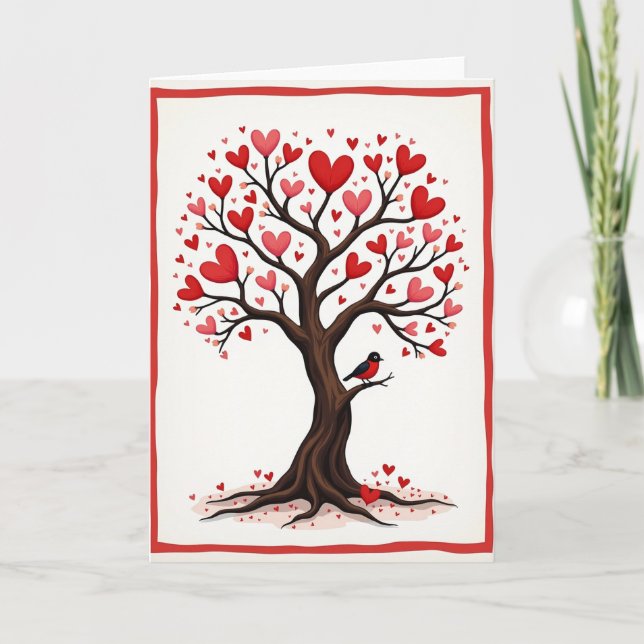 Carte d'anniversaire Arbre de cœur (Devant)