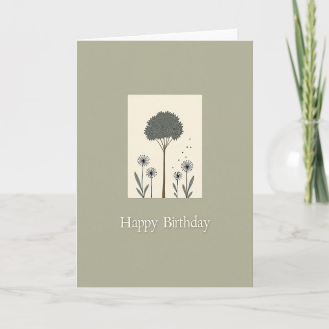 Carte d'anniversaire Arbre Paisible (Devant)