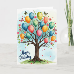 Carte d'anniversaire Arbre Papillon