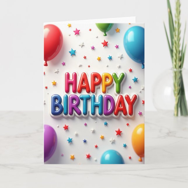 Carte d'anniversaire Arc-en-ciel Joyeuse (Devant)