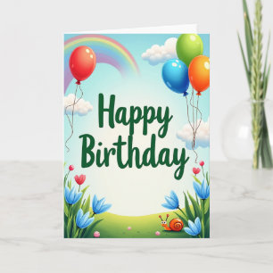 Carte d'anniversaire arc-en-ciel joyeuse