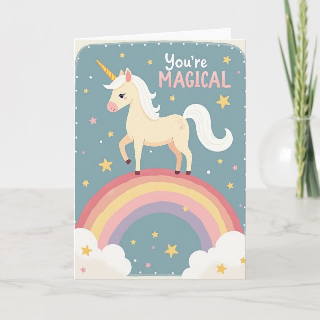 Carte d'anniversaire Arc-en-ciel Magique (Devant)