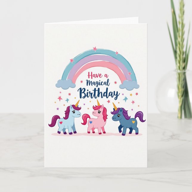 Carte d'anniversaire Arc-en-ciel Pastel (Devant)