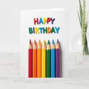 Carte d'anniversaire arc-en-ciel vibrant