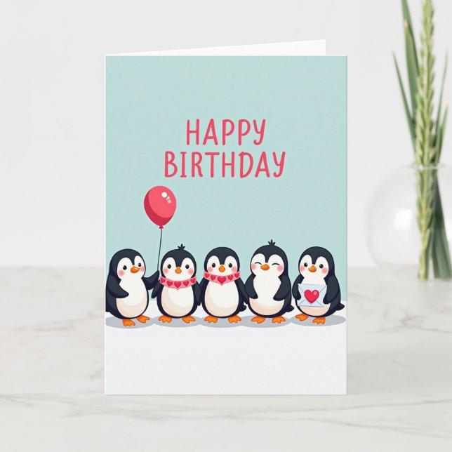 Carte d'anniversaire arctique mignonne (Devant)