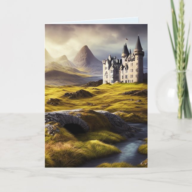 CARTE D'ANNIVERSAIRE ART CHÂTEAU ANGLAIS  (Devant)