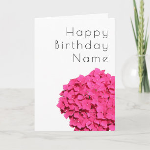 Carte d'anniversaire Art déco florale à l'hortensi