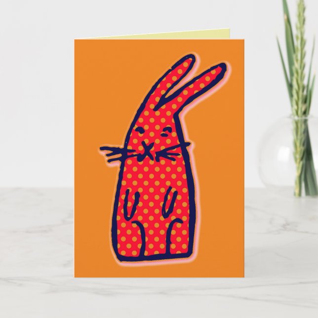 CARTE D'ANNIVERSAIRE ART LAPIN MIGNON (Devant)