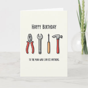 Carte d'anniversaire artisanat d'outils