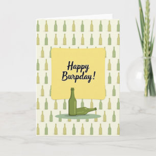 Carte d'anniversaire artistique avec bouteille lud