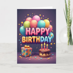 Carte d'anniversaire artistique en forme de bonbon