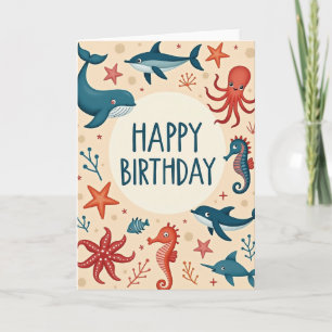 Carte d'anniversaire artistique pour la marine