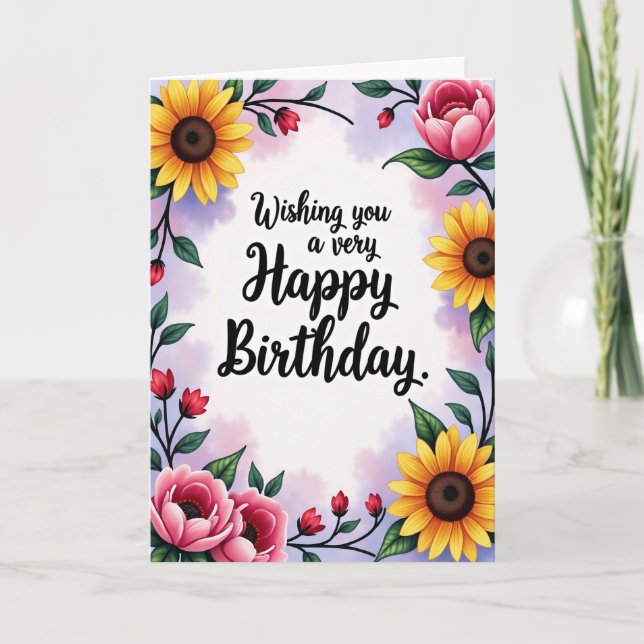 Carte d'anniversaire Artistry Bloom (Devant)