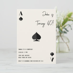 Carte d'anniversaire As de Pique Fête de jeu de